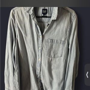 GAP Faded Light Blue Button-Down Shirt